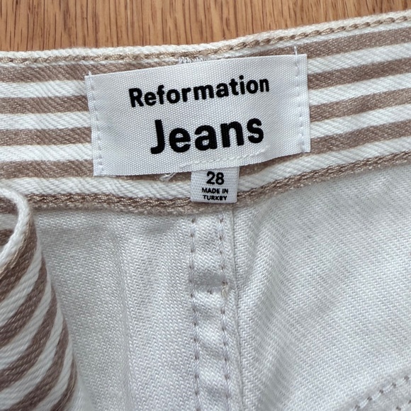Reformation NWT Cowboy Striped High Rise Straight Jeans (28) - Picture 14 of 16
